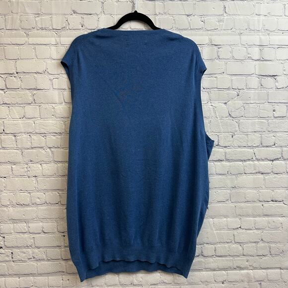 Polo By Ralph Lauren Blue Sweater Vest XL Tall Embroidered Logo Golf Formal - Picture 5 of 6